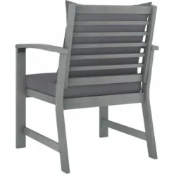 Chaises De Jardin 2 Pcs Avec Coussins Gris Foncé Bois D'acacia VidaXL -Promos Verde Rêverie Boutique 30512872 4