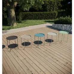 Table D'appoint, Table Basse Pliante Bleu De Jardin En Acier Epoxy 46X52CM- Meuble De Jardin -Promos Verde Rêverie Boutique 30528232 4