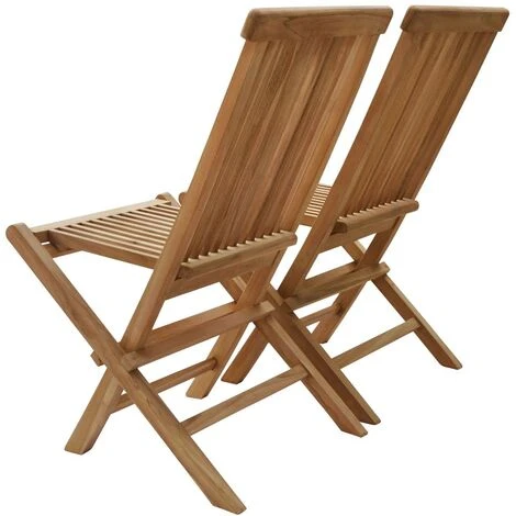 SALENTO - Lot De 10 Chaises De Jardin Pliantes En Teck Pour L'Extérieur Teinte Naturelle 5 SALENTO - Lot De 10 Chaises De Jardin Pliantes En Teck Pour L'Extérieur Teinte Naturelle – Image 3