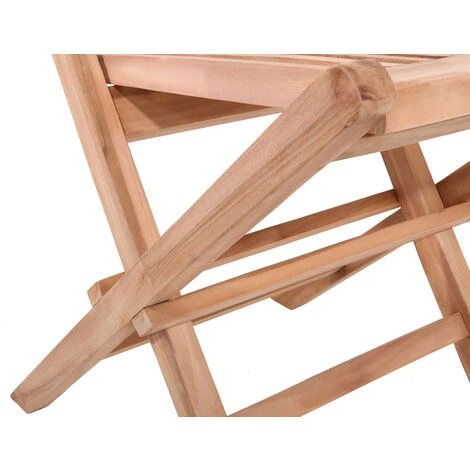 SALENTO - Lot De 10 Chaises De Jardin Pliantes En Teck Pour L'Extérieur Teinte Naturelle 6 SALENTO - Lot De 10 Chaises De Jardin Pliantes En Teck Pour L'Extérieur Teinte Naturelle – Image 4