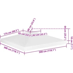 Toile De Toit De Belvédère 2 Niveaux 310 G/m² 3x3 M Blanc VidaXL -Promos Verde Rêverie Boutique 30778413 3