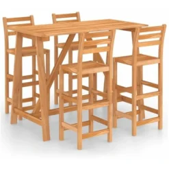 Ensemble De Bar D'extérieur 5 Pcs Bois D'acacia Massif VidaXL
