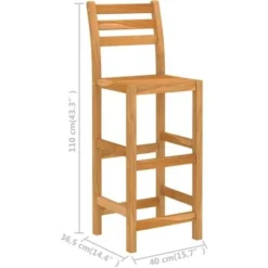 Ensemble De Bar D'extérieur 5 Pcs Bois D'acacia Massif VidaXL -Promos Verde Rêverie Boutique 30819799 3