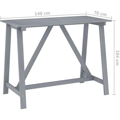 Ensemble De Bar D'extérieur 5 Pcs Gris Bois D'acacia Massif VidaXL 5 Ensemble De Bar D'extérieur 5 Pcs Gris Bois D'acacia Massif VidaXL – Image 3