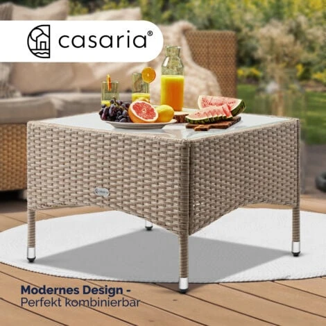Table D’appoint En Polyrotin Table Basse Avec Plaque En Verre Petite Table De Jardin En Résine Tressée M2 - 58x58x42cm (de) 4 Table D’appoint En Polyrotin Table Basse Avec Plaque En Verre Petite Table De Jardin En Résine Tressée M2 - 58x58x42cm (de) – Image 2