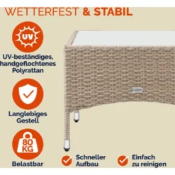 Table D’appoint En Polyrotin Table Basse Avec Plaque En Verre Petite Table De Jardin En Résine Tressée M2 - 58x58x42cm (de) 9 Table D’appoint En Polyrotin Table Basse Avec Plaque En Verre Petite Table De Jardin En Résine Tressée M2 - 58x58x42cm (de) -Promos Verde Rêverie Boutique 30858092 3