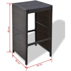 Meuble De Bar De Jardin 7 Pcs Et Coussins Résine Tressée Marron VidaXL -Promos Verde Rêverie Boutique 3086034 3