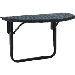 Table De Balcon 60x60x32 Cm Noir Résine Tressée VidaXL