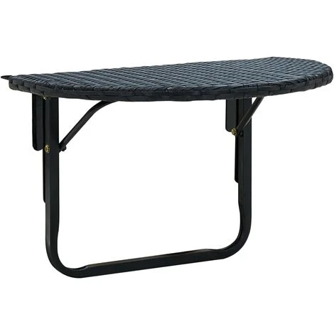 Table De Balcon 60x60x32 Cm Noir Résine Tressée VidaXL 3 Table De Balcon 60x60x32 Cm Noir Résine Tressée VidaXL