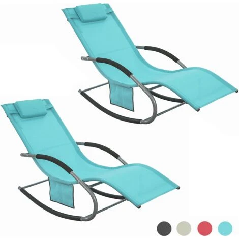 SoBuy OGS28-HBx2 Lot De 2 Fauteuils à Bascule Avec Repose-Pieds - Turquoise 3 SoBuy OGS28-HBx2 Lot De 2 Fauteuils à Bascule Avec Repose-Pieds - Turquoise