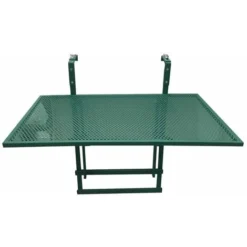 ALINDA - Table De Balcon Pliable Verte Rectangulaire