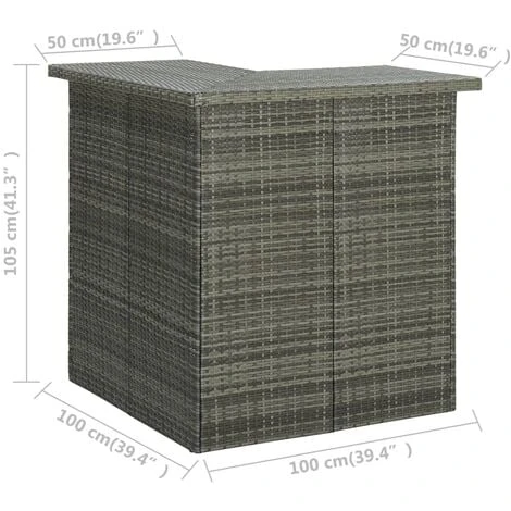 Meuble De Bar De Jardin 8 Pcs Avec Coussins Résine Tressée Gris VidaXL 5 Meuble De Bar De Jardin 8 Pcs Avec Coussins Résine Tressée Gris VidaXL – Image 3