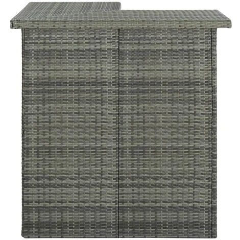Meuble De Bar De Jardin 8 Pcs Avec Coussins Résine Tressée Gris VidaXL 7 Meuble De Bar De Jardin 8 Pcs Avec Coussins Résine Tressée Gris VidaXL – Image 5