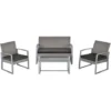 OUTSUNNY Ensemble Salon De Jardin Design Contemporain Style Yachting 4 Places Coussins Inclus Table Basse Métal époxy Résine Tressée Grise 1 OUTSUNNY Ensemble Salon De Jardin Design Contemporain Style Yachting 4 Places Coussins Inclus Table Basse Métal époxy Résine Tressée Grise -Promos Verde Rêverie Boutique 31662311 1