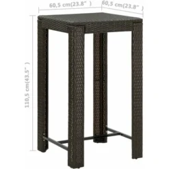 Meuble De Bar De Jardin 3 Pcs Et Coussins Résine Tressée Marron VidaXL 9 Meuble De Bar De Jardin 3 Pcs Et Coussins Résine Tressée Marron VidaXL -Promos Verde Rêverie Boutique 31775370 3