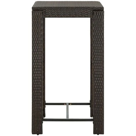 Meuble De Bar De Jardin 3 Pcs Et Coussins Résine Tressée Marron VidaXL 6 Meuble De Bar De Jardin 3 Pcs Et Coussins Résine Tressée Marron VidaXL – Image 4