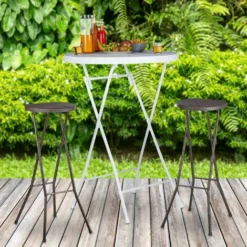Relaxdays Tabouret Pliant De Jardin BASTIAN Lot De 2 Sans Dossier Résistant Hauteur 80 Cm Chaise De Bar Plastique Optique Rotin, Marron 8 Relaxdays Tabouret Pliant De Jardin BASTIAN Lot De 2 Sans Dossier Résistant Hauteur 80 Cm Chaise De Bar Plastique Optique Rotin, Marron -Promos Verde Rêverie Boutique 31791402 2