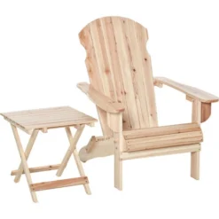 OUTSUNNY Fauteuil De Jardin Adirondack Pliable Avec Repose-pied Et Table Basse Bois Sapin Traité Naturel 11 OUTSUNNY Fauteuil De Jardin Adirondack Pliable Avec Repose-pied Et Table Basse Bois Sapin Traité Naturel -Promos Verde Rêverie Boutique 31805575 5