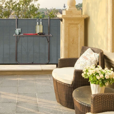 Relaxdays Table Balcon Suspendue, Pliante, Réglable En Hauteur 3 Niveaux, Aspect Rotin, Résistante, 59,5 X 36 Cm, Marron 4 Relaxdays Table Balcon Suspendue, Pliante, Réglable En Hauteur 3 Niveaux, Aspect Rotin, Résistante, 59,5 X 36 Cm, Marron – Image 2