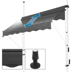 Store Banne Terrasse Balcon Auvent Rétractable Réglable 150x120cm Gris ML-Design 10 Store Banne Terrasse Balcon Auvent Rétractable Réglable 150x120cm Gris ML-Design -Promos Verde Rêverie Boutique 32040689 4