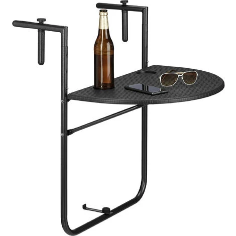 Relaxdays Table De Balcon Pliante Pliable Appoint Table Suspendue Rabattable BASTIAN Rotin Hauteur Réglable L X P: 60 X 40 Cm, Noir 3 Relaxdays Table De Balcon Pliante Pliable Appoint Table Suspendue Rabattable BASTIAN Rotin Hauteur Réglable L X P: 60 X 40 Cm, Noir