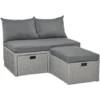 OUTSUNNY Ensemble Salon De Jardin 3 Places 3 Pièces - Canapé 2 Places, Pouf, Coffre Rangement - 4 Coussins Inclus - Résine Tressée Imitation Rotin Gris 2 OUTSUNNY Ensemble Salon De Jardin 3 Places 3 Pièces - Canapé 2 Places, Pouf, Coffre Rangement - 4 Coussins Inclus - Résine Tressée Imitation Rotin Gris -Promos Verde Rêverie Boutique 32477729 1