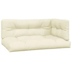 Coussins De Palette 3 Pcs Crème Tissu VidaXL