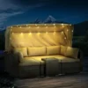 Canapé De Jardin à 6 Places LED 230cm Auvent Pliable En Marron / Beige - Salon De Jardin 6 Places De BRAST 2 Canapé De Jardin à 6 Places LED 230cm Auvent Pliable En Marron / Beige - Salon De Jardin 6 Places De BRAST -Promos Verde Rêverie Boutique 32578455 1