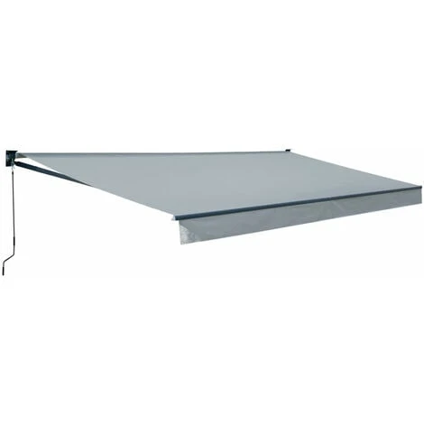 Store Banne SAULE 3,95 × 3m - Toile Grise Et Structure Grise 3 Store Banne SAULE 3,95 × 3m - Toile Grise Et Structure Grise