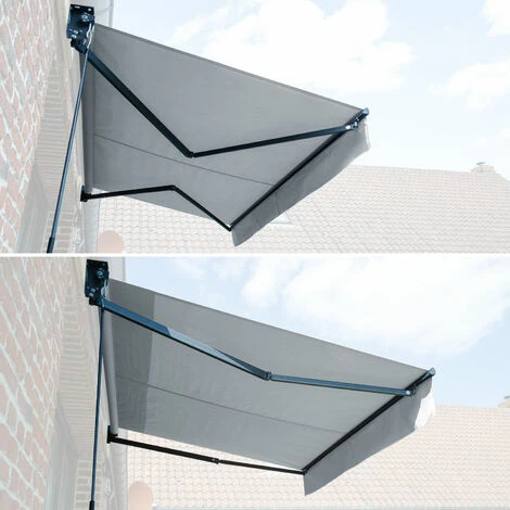 Store Banne SAULE 3,95 × 3m - Toile Grise Et Structure Grise 4 Store Banne SAULE 3,95 × 3m - Toile Grise Et Structure Grise – Image 2