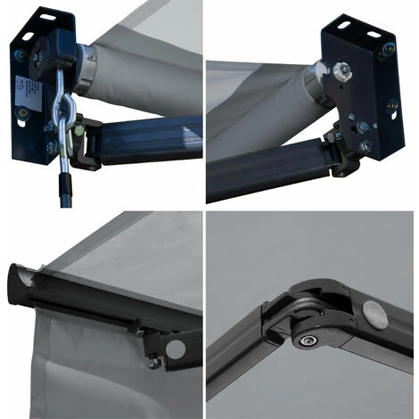 Store Banne SAULE 3,95 × 3m - Toile Grise Et Structure Grise 5 Store Banne SAULE 3,95 × 3m - Toile Grise Et Structure Grise – Image 3