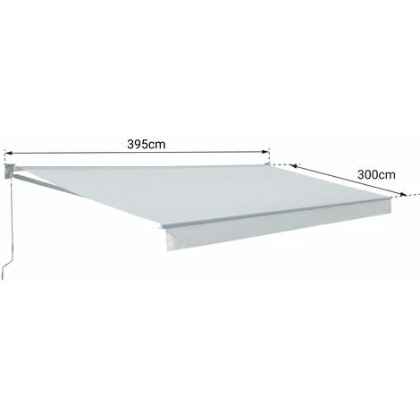 Store Banne SAULE 3,95 × 3m - Toile Grise Et Structure Grise 6 Store Banne SAULE 3,95 × 3m - Toile Grise Et Structure Grise – Image 4