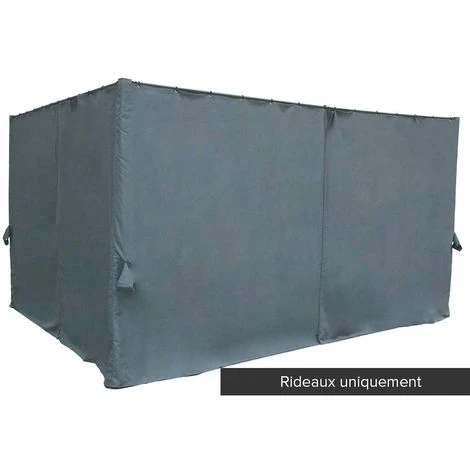 Jeu De 4 Rideaux Pour Tonnelle Palmeira 4 X 3 M Ardoise 4 Jeu De 4 Rideaux Pour Tonnelle Palmeira 4 X 3 M Ardoise – Image 2