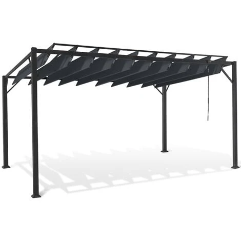 Pergola Lames Orientables CEFALU 3x4 M Gris Anthracite 3 Pergola Lames Orientables CEFALU 3x4 M Gris Anthracite