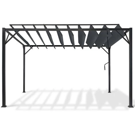 Pergola Lames Orientables CEFALU 3x4 M Gris Anthracite 7 Pergola Lames Orientables CEFALU 3x4 M Gris Anthracite – Image 5