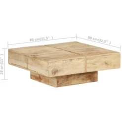 Table Basse 80x80x28 Cm Bois De Manguier Massif VidaXL 9 Table Basse 80x80x28 Cm Bois De Manguier Massif VidaXL -Promos Verde Rêverie Boutique 34053170 3