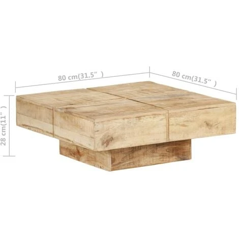 Table Basse 80x80x28 Cm Bois De Manguier Massif VidaXL 5 Table Basse 80x80x28 Cm Bois De Manguier Massif VidaXL – Image 3