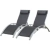 Lot De 2 Transats GALAPAGOS En Textilène Gris - Aluminium Gris 1 Lot De 2 Transats GALAPAGOS En Textilène Gris - Aluminium Gris -Promos Verde Rêverie Boutique 3411315 1