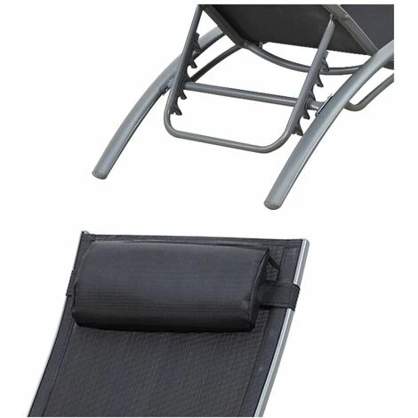 Lot De 2 Transats GALAPAGOS En Textilène Gris - Aluminium Gris 5 Lot De 2 Transats GALAPAGOS En Textilène Gris - Aluminium Gris – Image 3