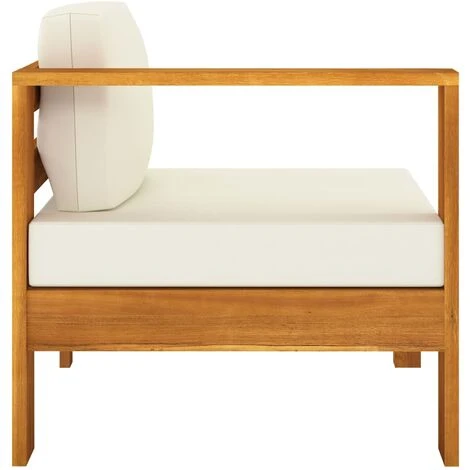 Canapé De Jardin 3 Places Et Coussins Blanc Crème Bois D'acacia VidaXL 7 Canapé De Jardin 3 Places Et Coussins Blanc Crème Bois D'acacia VidaXL – Image 5