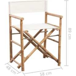 Chaise Pliable 2 Pcs Bambou Et Toile VidaXL -Promos Verde Rêverie Boutique 3426571 3