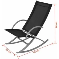 Chaises à Bascule De Jardin 2 Pcs Acier Et Textilène Noir VidaXL 9 Chaises à Bascule De Jardin 2 Pcs Acier Et Textilène Noir VidaXL -Promos Verde Rêverie Boutique 3426586 3