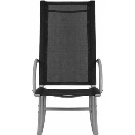 Chaises à Bascule De Jardin 2 Pcs Acier Et Textilène Noir VidaXL 7 Chaises à Bascule De Jardin 2 Pcs Acier Et Textilène Noir VidaXL – Image 5