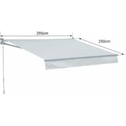 Store Banne SAULE 2,95 × 2,5m - Toile Rayée Blanche/grise Et Structure Blanche 10 Store Banne SAULE 2,95 × 2,5m - Toile Rayée Blanche/grise Et Structure Blanche -Promos Verde Rêverie Boutique 34289693 4