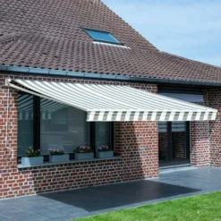 Store Banne SAULE 2,95 × 2,5m - Toile Rayée Blanche/grise Et Structure Blanche 11 Store Banne SAULE 2,95 × 2,5m - Toile Rayée Blanche/grise Et Structure Blanche -Promos Verde Rêverie Boutique 34289693 5