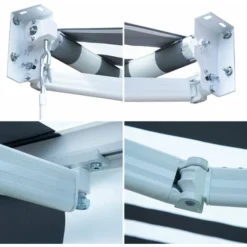 Store Banne SAULE 2,5 × 2m - Toile Rayée Blanche/grise Et Structure Blanche 9 Store Banne SAULE 2,5 × 2m - Toile Rayée Blanche/grise Et Structure Blanche -Promos Verde Rêverie Boutique 34289820 3