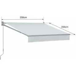 Store Banne SAULE 2,5 × 2m - Toile Rayée Blanche/grise Et Structure Blanche 10 Store Banne SAULE 2,5 × 2m - Toile Rayée Blanche/grise Et Structure Blanche -Promos Verde Rêverie Boutique 34289820 4