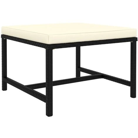 Repose-pied Sectionnel Avec Coussin Noir Résine Tressée VidaXL 3 Repose-pied Sectionnel Avec Coussin Noir Résine Tressée VidaXL