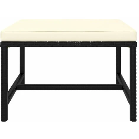 Repose-pied Sectionnel Avec Coussin Noir Résine Tressée VidaXL 4 Repose-pied Sectionnel Avec Coussin Noir Résine Tressée VidaXL – Image 2