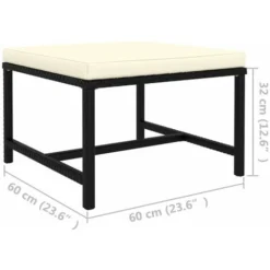 Repose-pied Sectionnel Avec Coussin Noir Résine Tressée VidaXL 8 Repose-pied Sectionnel Avec Coussin Noir Résine Tressée VidaXL -Promos Verde Rêverie Boutique 34612529 3